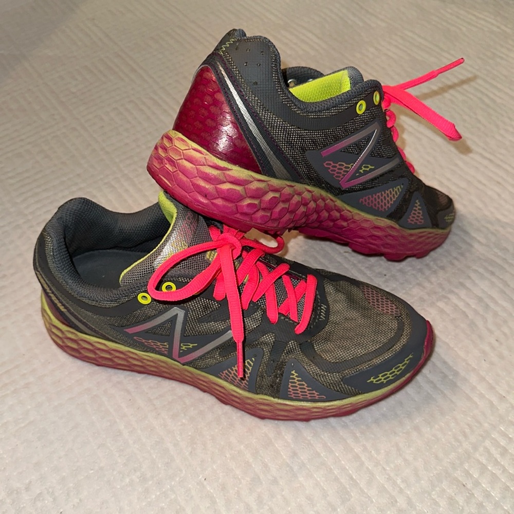 New Balance Gray and Pink Sneakers